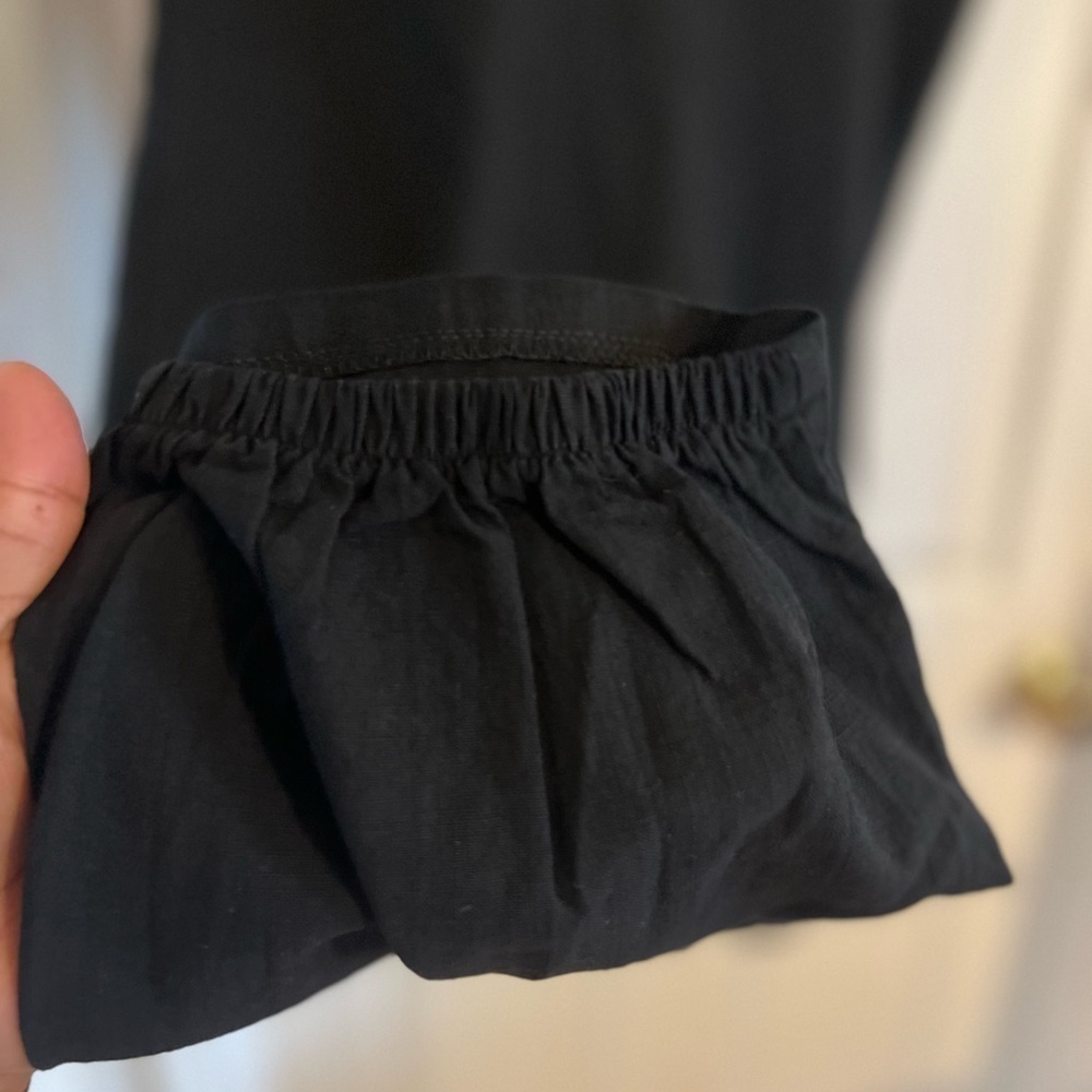 2X adjustable waist band,fitted ankle,black 85% cotton 15% linen trousers NWOT - Picture 2 of 7